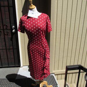#374  NEW WOMEN'S RED POLKA DOT DRESS BY OXIULI FASHION  (SIZE 14)